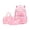 Pink-120724aa, variant on AHMOMEI Gradient Heart Print 3 Pieces Backpack Set, Casual Daypack Bundle with Lunch Bag & Pencil Case for Picnic, Weekend Trips & Daily Outdoor Activities Purple