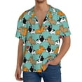 thumbnail image 3 of Xecao offers the Cute French Bulldog for Men's Casual Short-sleeved Shirt, a button-up collared shirt with a pocket, perfect for beach vacations and yacht travel in the 3X-Large size., 3 of 7