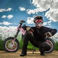 thumbnail image 3 of Seipouy 49cc 2-Stroke Kids Dirt Bike, Dirt Bike for Kids 8-14, Gas Power Pocket Rocket Bike with 10" Wheel & Front Rear Disc Brakes, Off Road Mini Motorcycle Max Speed 40KM/H, 3 of 10