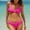Hot Pink, variant on UTSJKR Womens Two Piece Bikini Set Summer Beach Swimsuits Sexy V Neck Triangle Top Bathing Suits String Cheeky Swimsuit Sets Black XL