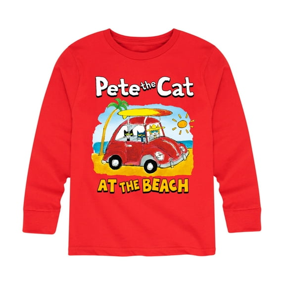 Pete The Cat - At The Beach - Toddler And Youth Long Sleeve Graphic T-Shirt