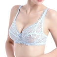 thumbnail image 4 of iHPH7 2 Pack Lace Bras for Women Sheer Balconette Underwire Unlined see through Everyday Bras Light Blue 36, 4 of 9