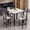 White Marble & Velvet, variant on MOOSENG 5-Piece Counter Height Dining Table Set, Square Kitchen Table Set for 4 & 4 Velvet Bar Stools, Modern High Top Compact Dining Set Table for Small Spaces White