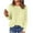 Yellow, variant on yillto Womens Lightweight Long Sleeve Crewneck Casual Shirts Tops Solid Color Loose Breathable Tee