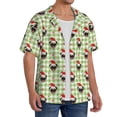thumbnail image 2 of Rateoe Christmas Hat French Bulldog Pattern Men's Short Sleeve Classic Shirt, Casual Short-Sleeved Shirt, Lightweight Summer Shirt, Cuban Collar Shirt,Button-Front Shirt-4X-Large, 2 of 5