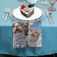 thumbnail image 4 of WYYP Cute Cat Polyester Cloth Napkins for Dining Table Kitchen Daily Party Housewarming Farmhouse Decor 6 PCS, 4 of 7