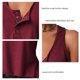 thumbnail image 3 of Camiseta sin mangas con botones a presión para mujer, camiseta cómoda de moda con botones para hacer deporte, 3 of 4