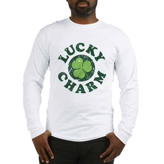CafePress - Lucky Charm [Shamrock] Long Sleeve T Shirt - Unisex Cotton Long Sleeve T-Shirt