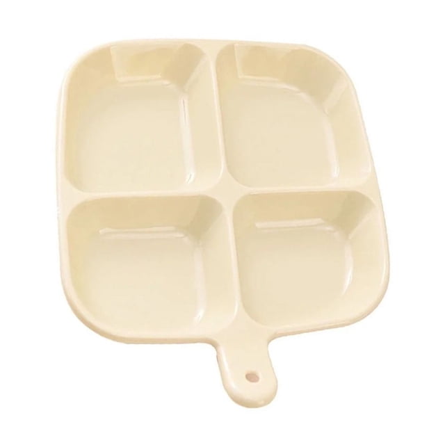 Gkeoshab Vaisselle 1 Pack Assiettes Divisées en Plastique pour Cuisine Réutilisables pour Aliments Collations Fruits Légumes Compartiment avec Dix Fourchettes Beige+gris Maison & Jardin
