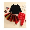 thumbnail image 4 of Seyurigaoka 3Pcs Girl’s Christmas Embroidery Tops and Gauze Short Skirt  Dot Trousers, 4 of 9