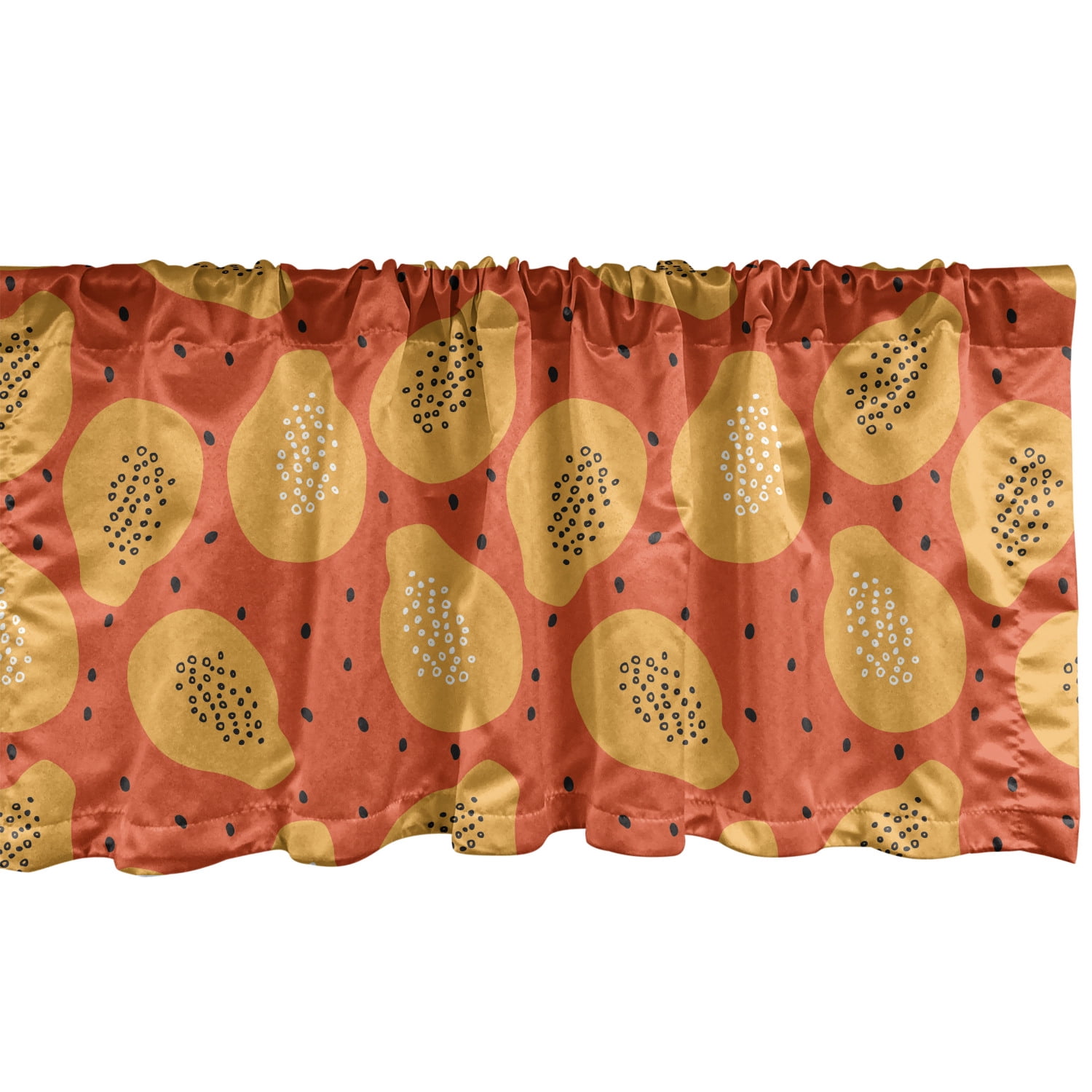 Fruits Window Valance Pack of 2, Papaya and Exotic Eat Tropical Tasty