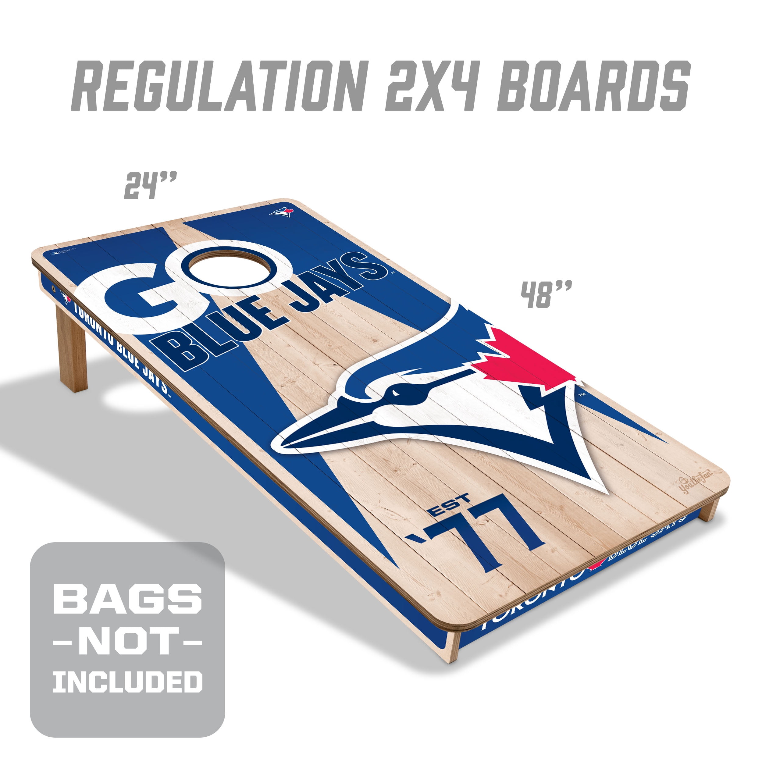YouTheFan MLB Toronto Blue Jays 2' x 4' Cornhole Game No Bags