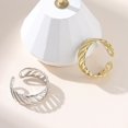 thumbnail image 4 of S925 Silver Sterling Ring Women's Geometry Wave Ring with Size Adjustable, 4 of 10
