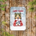 thumbnail image 2 of Hello Welcome Winter Shetland Sheepdog Holding Snow Globe Snowman Vertical Metal Aluminum Sign Sheltie Dog Lover Gifts Wall Art Home Decor - 13015, 2 of 5