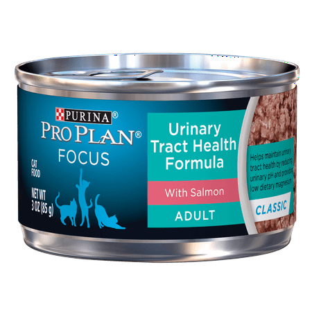 Purina Pro Plan Urinary Tract Health Pate Wet Cat Food, FOCUS Urinary Tract Health Formula With Salmon - (24) 3 oz. Pull-Top (Best Wet Food For Cats With Urinary Problems)