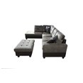 thumbnail image 5 of Lifestyle Furniture Left Facing 3PC Sectional Sofa Set, L Shape Couch with Storage Ottoman, Microfiber&Faux Leather,Taupe, 5 of 5