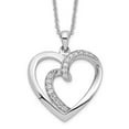 thumbnail image 6 of Sterling Silver & CZ Two Souls Lived As One 18in Heart Necklace and Pendant, 6 of 7