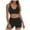 Black, variant on GEWSEY Bikini with Shorts for Women - Two Piece Swimsuit with Boyshorts 2PC High Waisted Bathing Suits Swimwear Black, M