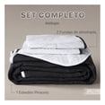 thumbnail image 3 of Edredón Ligero Real Textil + 2 Fundas de Almohada, Juego de Colcha Matrimonial, Color Negro/Blanco, 3 of 9