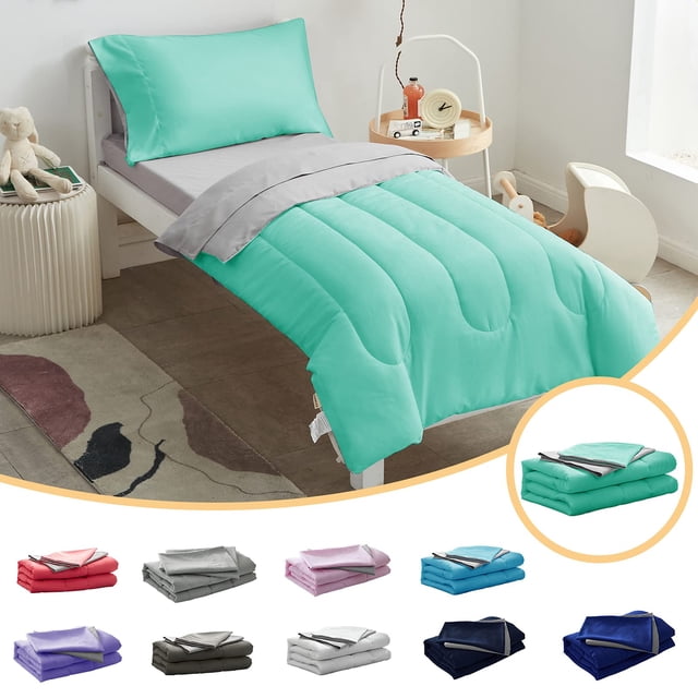 Juego de ropa de cama para niños UOZZI 4 piezas con edredón 107x145 cm