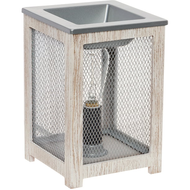 Mindful Design Farmhouse Edison Bulb Wax Warmer Wood Frame Freshener