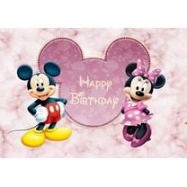 Mickey Birthday Party Banner,5 x 3ft Photography Background Vinyl Wall Decorations Supplies for Kids Boys Toddlers