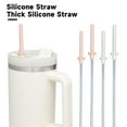 thumbnail image 1 of 1 Set Silicone Straw Universal Heat Resistant Long Straws Durable Reusable Straw Nozzle for 30oz And 40oz Cups, 1 of 8