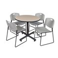 thumbnail image 2 of Regency Kobe 42 in. Round X-Base Breakroom Table- Mocha Walnut, 4 Zeng Stack Chairs- Black, 2 of 7