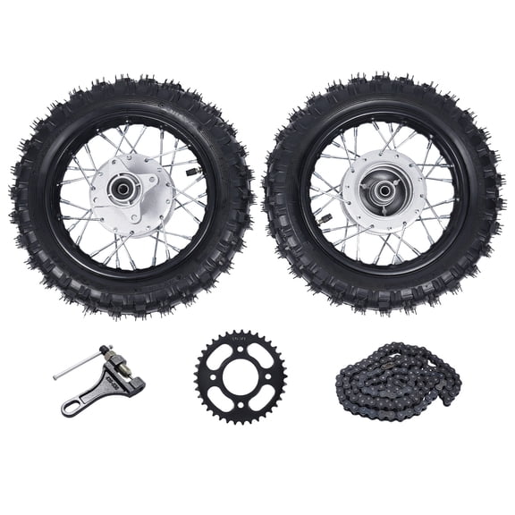 2.50-10 Front & Rear Tire Rim Wheel for CRF50 XR50 BBR KLX Dirt Bikes, Durable Alloy, Anti-Skid, High Load Capacity