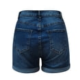thumbnail image 6 of CAIXIA Jean Shorts Womens High Rise Denim Shorts Fashion Bermuda Shorts Ripped Rolled Distressed Rolled Hem Jeans Shorts Jorts Women,XXL, 6 of 6