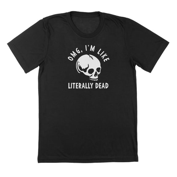 Literally Dead Humor Graphic Black Mens T-Shirt