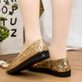 thumbnail image 4 of AUDeals Women’s Sequined Casual Shoes Bling Flat Fashion Sneakers Non Slip Low Top Platform Shoes for Daily Wear (Gold, 8), 4 of 9