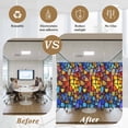 thumbnail image 6 of Blue Red Yellow Window Privacy Film, Modern Colored Rainbow Stained Glass Static Cling UV Sun Blocking Tint Film Heat Control Windows Films for Bedroom Bathroom, Window Stickers 17.7"x39.3", 6 of 8