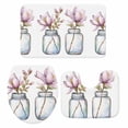 thumbnail image 2 of Purple Flower Bathroom Rugs Set Glass Bottle Floral Non Slip Absorbent Soft Bath Mats 3 Piece Set with Bathroom Rug, U-Shaped Floor Mat, Toilet Seat Cover Large Size, 2 of 9