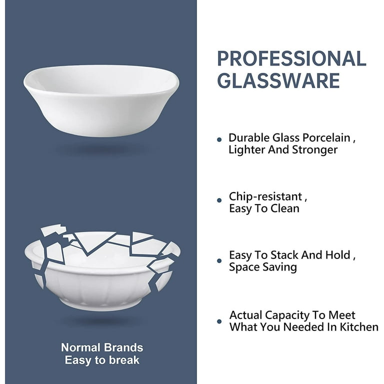 MALACASA Esmer 18 Piece Opal Glass Dinnerware Set(Service for 6) - White