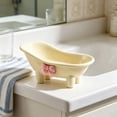 thumbnail image 7 of Soap Tray with Lid - Bathtub Shaped Plastic Bar Soap Box for Bathroom Sink, Decorative Soap Dish with Bow, Cute Trinket organizer for Sponges Jewelry, Yellow, Ccwuwei, 7 of 7