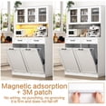 thumbnail image 2 of ANPOO 72.1"H Kitchen Pantry Storage Cabinet with Power Outlets & LED light, Kitchen Double Tilt Out Trash Cabinet 13X2 Gallon Garbage Holder with Two Drawers, Freestand Laundry Sort Cabinets, 2 of 9