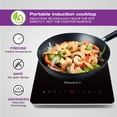 thumbnail image 3 of Salton Slim Induction Cooktop with Temperature Probe | 300-1500W | 10 Cooking Levels (60°C to 240°C) | Energy Efficient | Crystal Glass Top | Easy-To-Clean | Timer with Auto Shut-Off (ID2066), 3 of 9