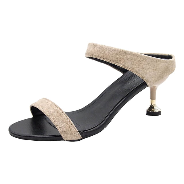 Amzcrzy Zapatos de mujer,Zapatos de mujer,Zapatillas de mujer, Sandalias elegantes de tacón alto con botones para mujer, de moda y de verano Sandalias Mujer Zapatillas De Casa