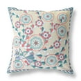 thumbnail image 6 of Glory of Flowers Peacock Indoor/Outdoor Pillow with Removable Cover in Off-White Red Green26x26, 6 of 6
