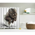 thumbnail image 2 of Elephants Shower Curtain , Elephant Thinker Wild Animal Elephants Close-Up Black Gray Polyester Cloth Print Bathroom Curtains 72"x72"（180cm*180cm）, 2 of 7
