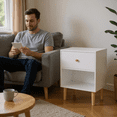 thumbnail image 4 of Homy Casa Modern Accent Cabinet with Drawer & Open Shelf for Living Room Storage, White, 4 of 9