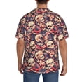 thumbnail image 3 of Balery Skull rock record artist Camisa Casual de Manga Corta con Botones para Hombre, Texturizada, Estilo Cubano, para Playa, Verano-X-Large, 3 of 5