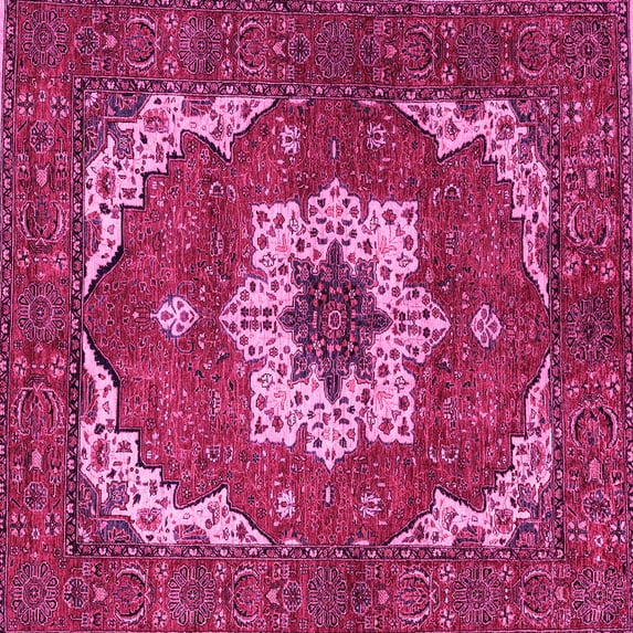 Ahgly Company Indoor Square Persian Pink Traditional Area Rugs, 3' Square