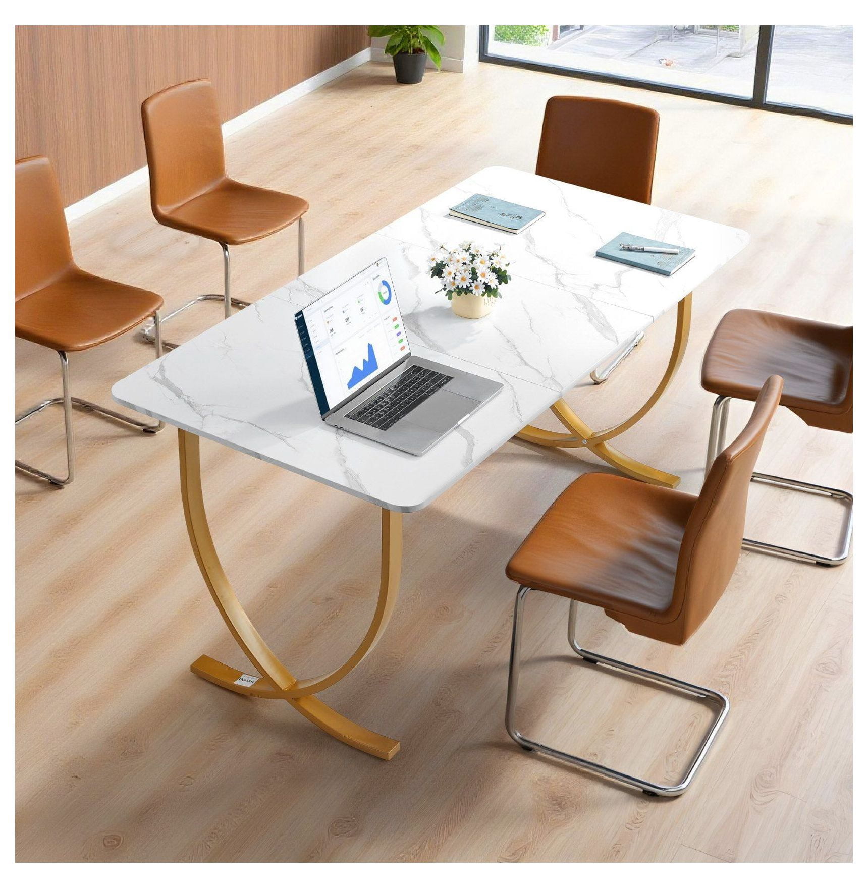 Executive Desk 63" W x 31.5" D, Large Office Computer Table