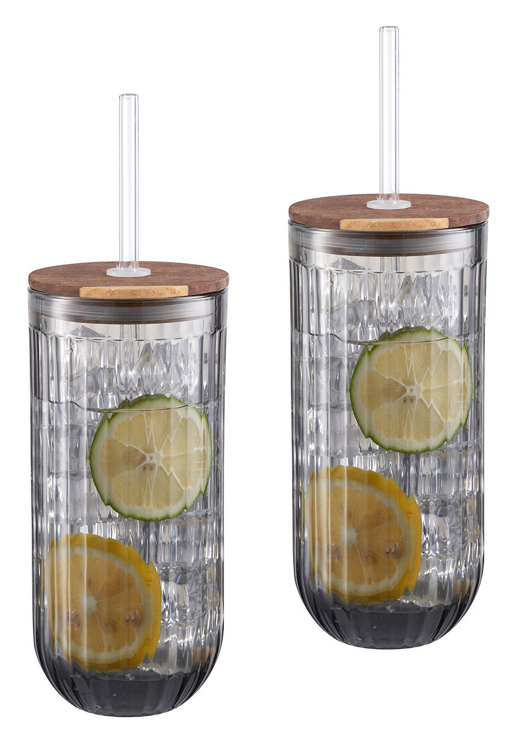 Better Homes and Gardens Smoke Ribbed Sipper 2PK - Walmart.com