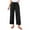 Black, variant on Jalioing Women's Casual Slacks Ankle Length Staight Leg Drawstring Waist Trousers Summer Loose Lounge Pants
