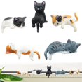thumbnail image 1 of OULIGET Mini figuras de gatos, 5 piezas, decoración de resina para jardín, 1 of 7