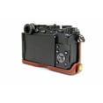 thumbnail image 4 of PEN-F Case, BolinUS Handmade Genuine Real Leather Half Camera Case Bag Cover for Olympus PEN-F Bottom Opening Version + Hand Strap - Coffee, 4 of 4