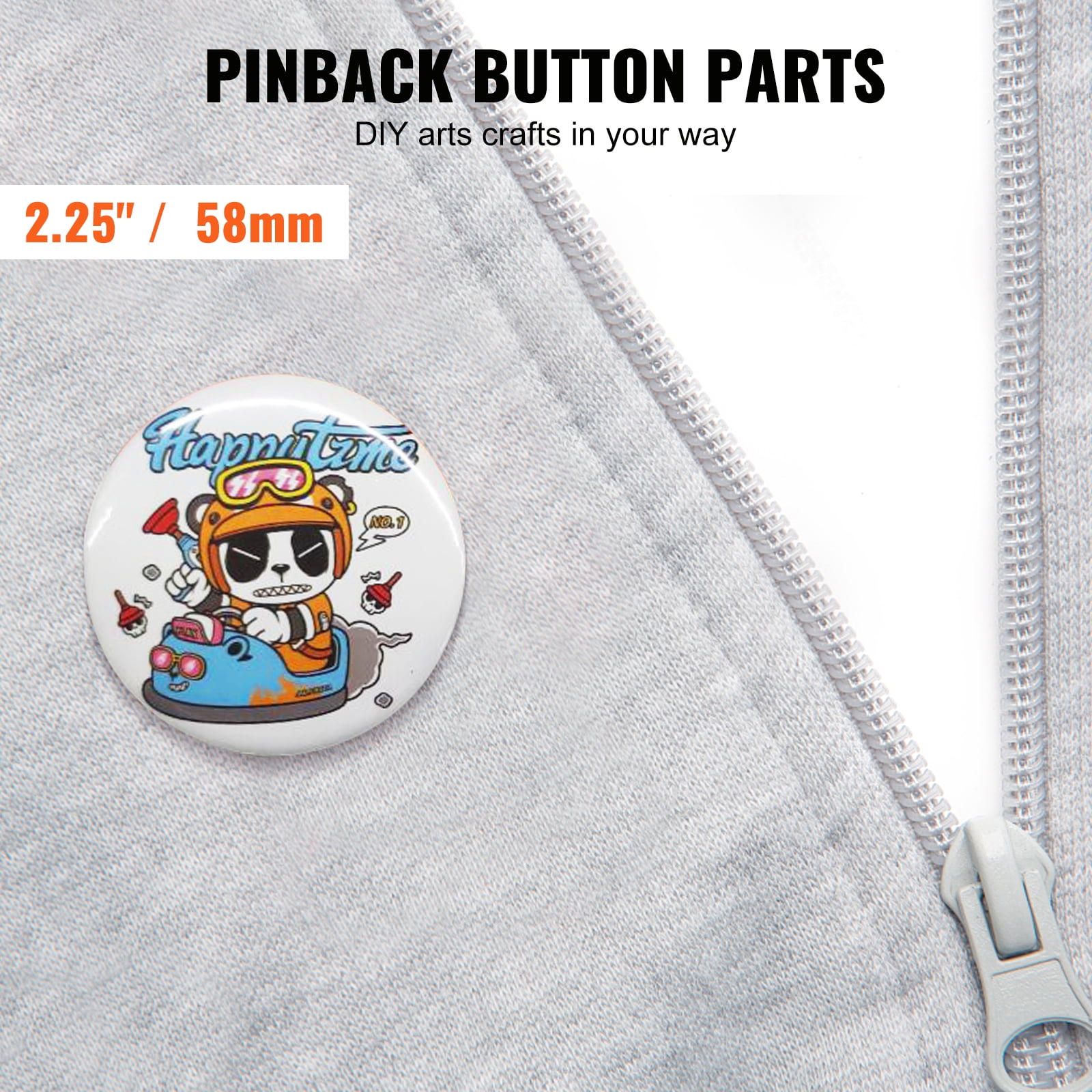 SKYSHALO 2.25" 58mm Button Badge Parts Supplies for Button Maker Machine 500 Sets
